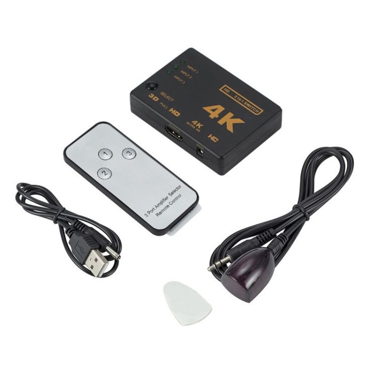 5 PCS/Set 4K 3 Into 1 Out HDMI Switcher With Remote Control