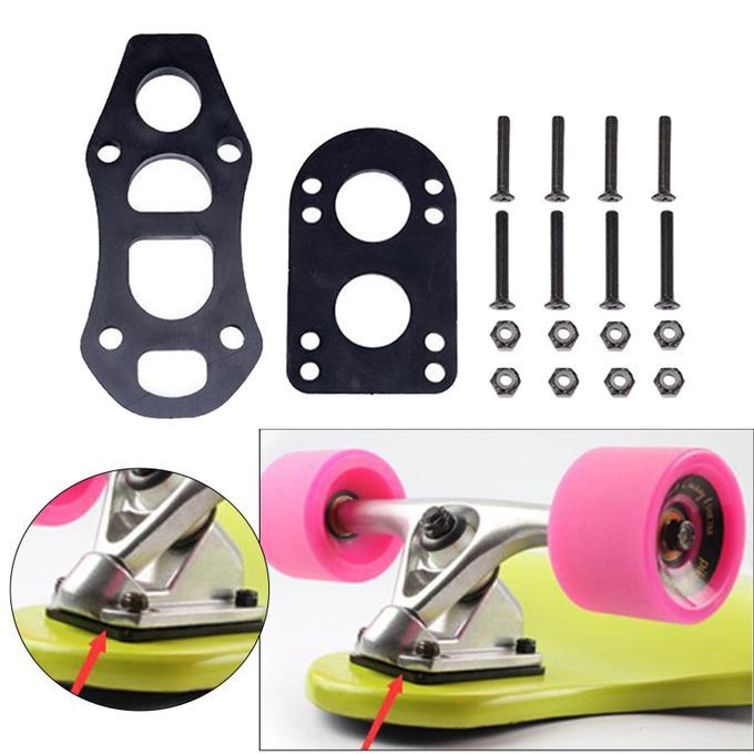 Flat Skateboard Riser Pads Longboard Truck Damping Thickness 10mm 6mm