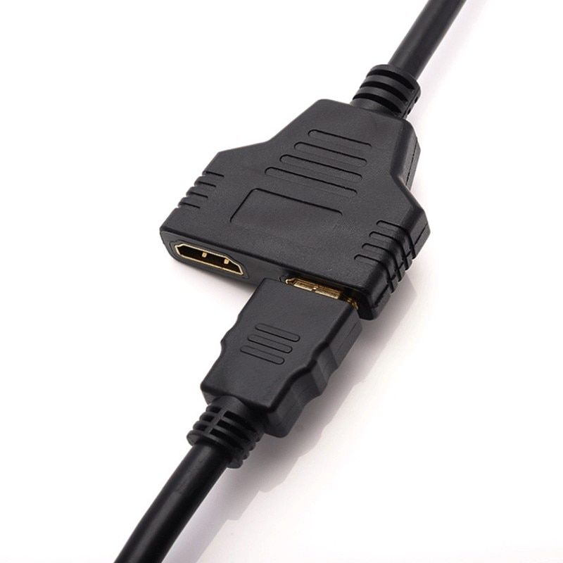HDMI-compatible 2 Dual Port Y Splitter 1080P Male To Double Female Adapter Cable 1 In 2 Out For Games Videos Multimedia Devices-1