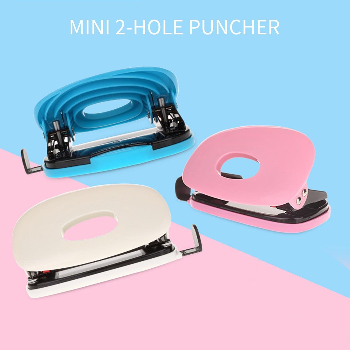 KW-triO Portable 2 Hole Punch Handheld Metal Hole Puncher 10 Sheet Capacity 6mm Aperture Paper Punch for A4 A5 A6 B5 B6 Notebook Scrapbook Diary Planner