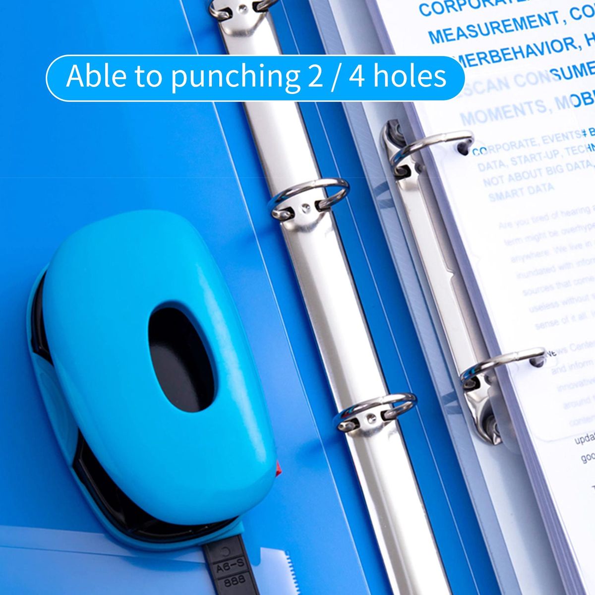 KW-triO Portable 2 Hole Punch Handheld Metal Hole Puncher 10 Sheet Capacity 6mm Aperture Paper Punch for A4 A5 A6 B5 B6 Notebook Scrapbook Diary Planner