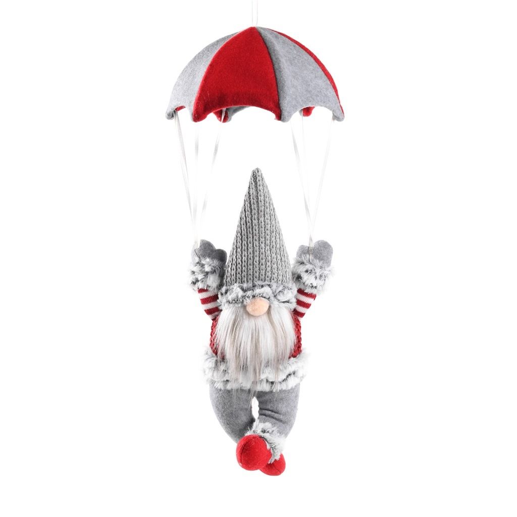 Faceless Skydiving Santa Claus Christmas Window Hanging Decorations(Grey Hat)