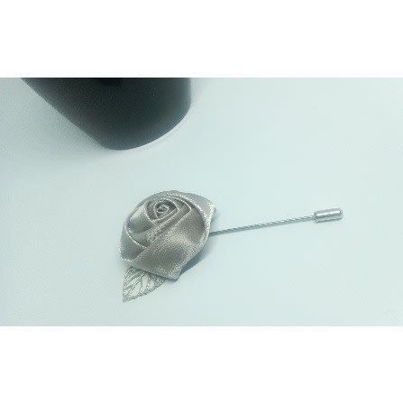 Silver Lapel Brooch With Leaf + Free Box