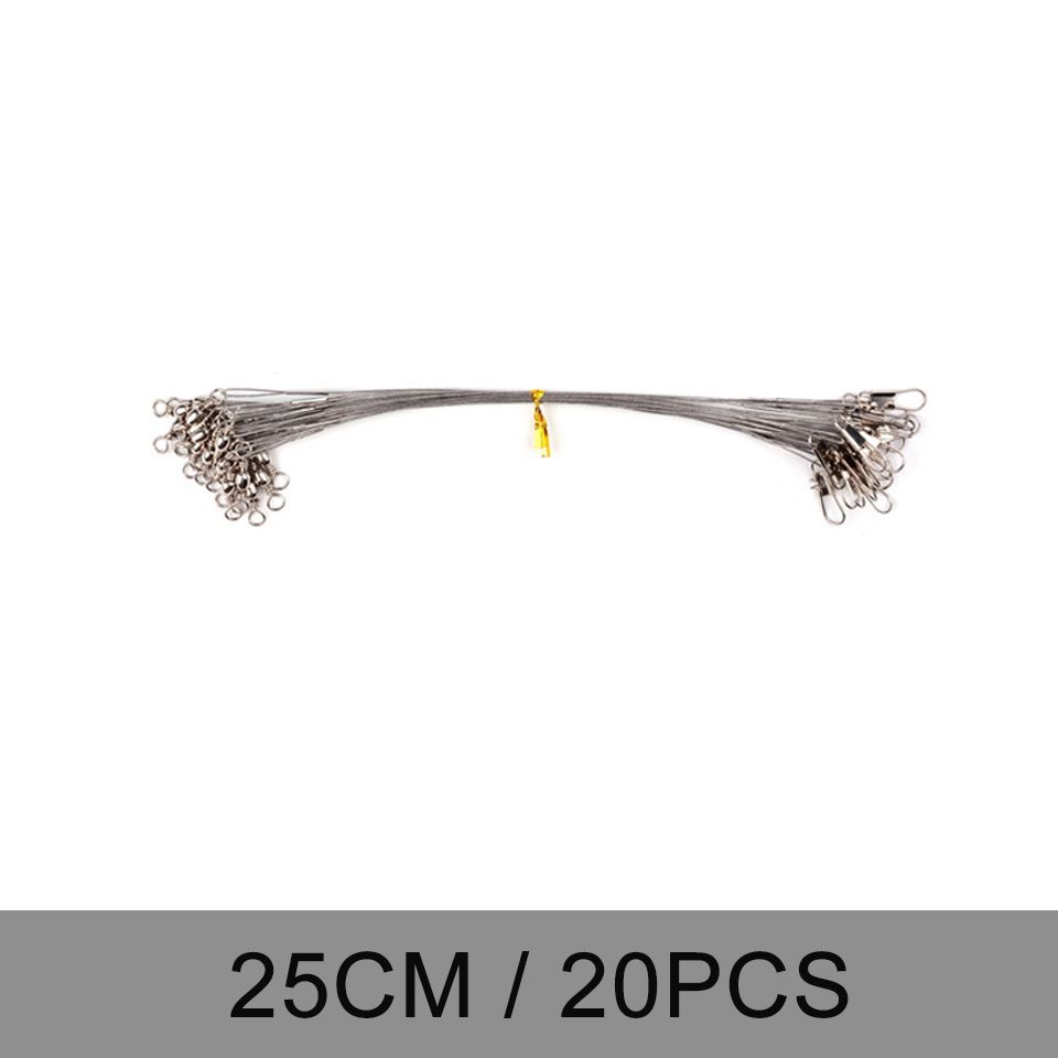 Lead Wire Wire Line Leash 20PCS 15CM-30CM Leader With Steel Fishing Anti Fishing Bite Swivel Steel Fishing Accessory Core