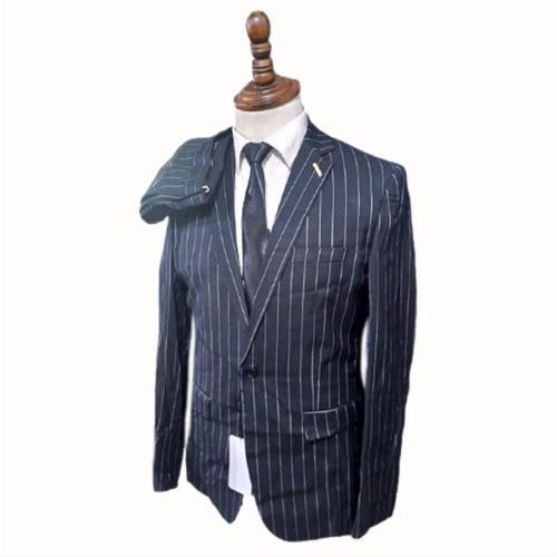 Executive Corporate Bold Stripe Office Suit- Black