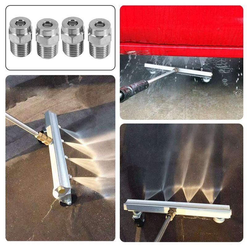 4 Pcs Pressure Washer Surface Cleaner Nozzle Repment Thread Type Spray Nozzle to Water Broom and Cleaner40 Degree 25 Orifice Spray Ti