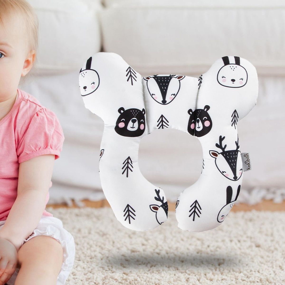 U Shaped Pillow Travel Car Seat Neck Support Bear