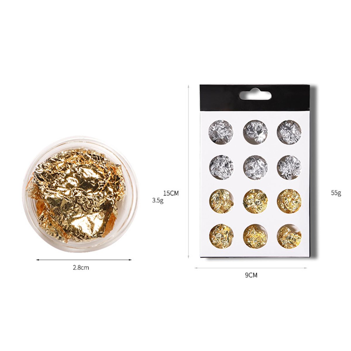 12 Boxes Gold Silver Copper Foil Tinfoil Paillette Chip Foil