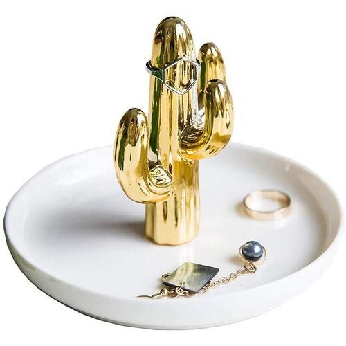 Cactus Ring Holder Dish For Jewelry, Ceramic Ring