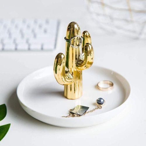 Cactus Ring Holder Dish For Jewelry, Ceramic Ring