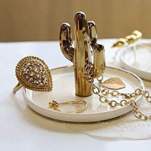 Cactus Ring Holder Dish For Jewelry, Ceramic Ring