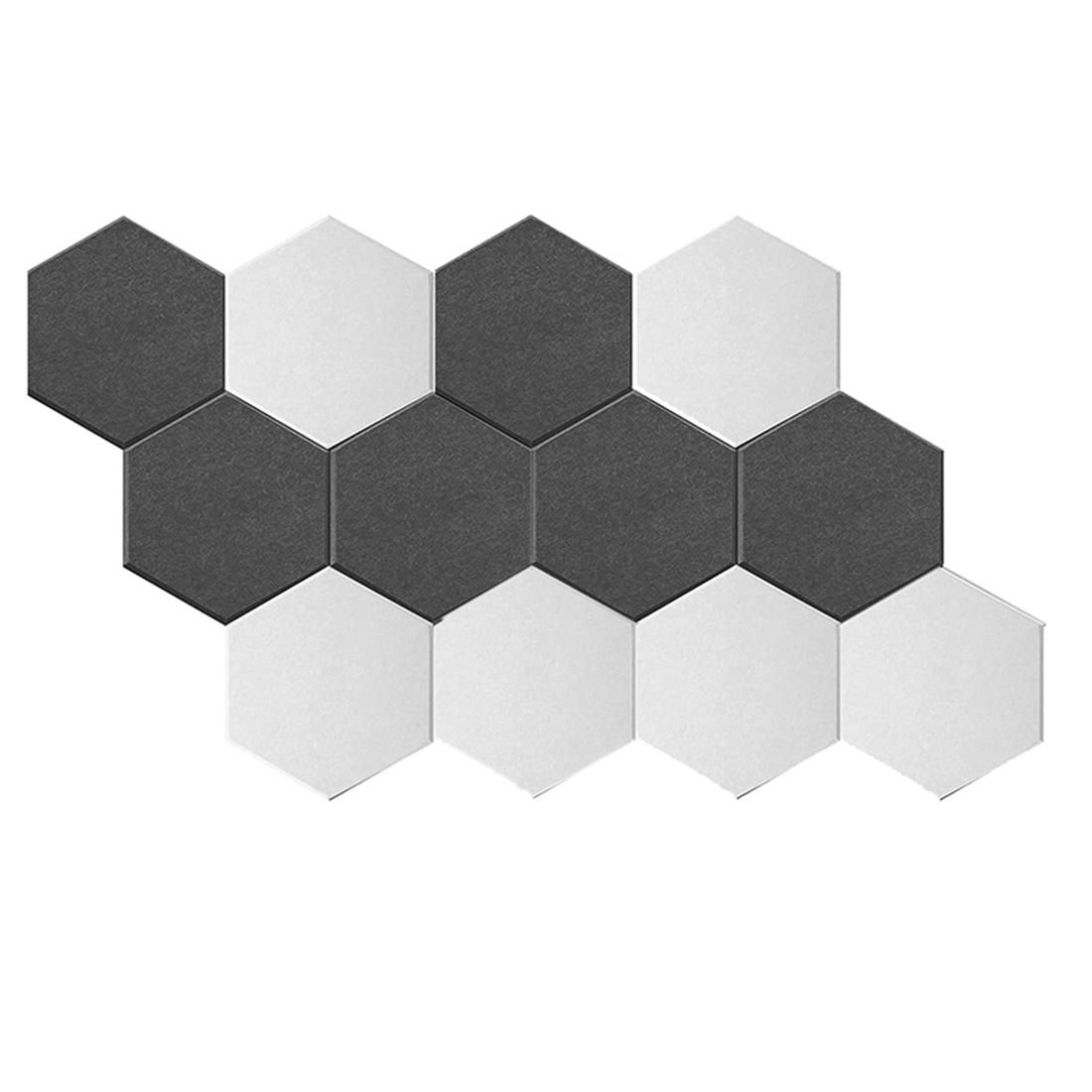 12Pack Hexagon Acoustic Panels Beveled Edge Sound Proof