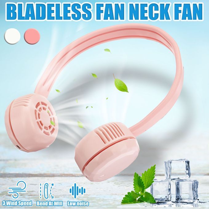 Mini Bladeless Fan Neck Fan Portable Neck Fan, Hand Free Per