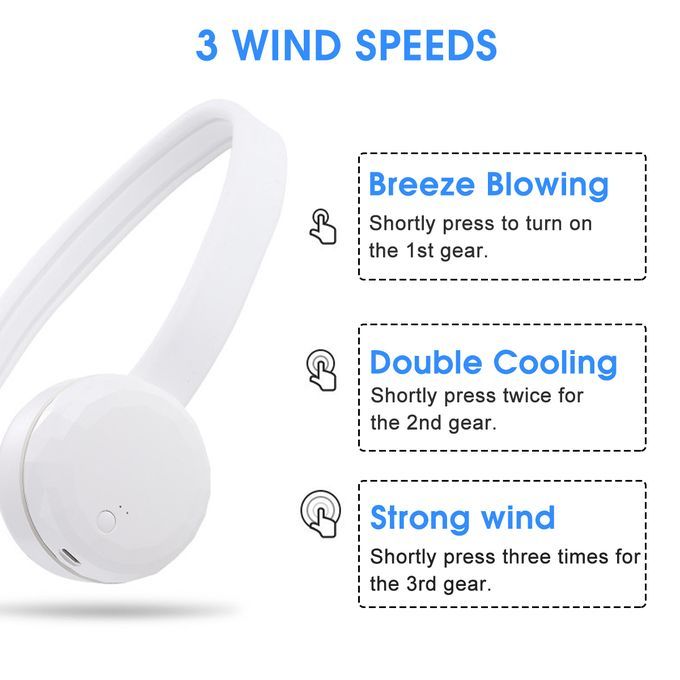 Mini Bladeless Fan Neck Fan Portable Neck Fan, Hand Free Per