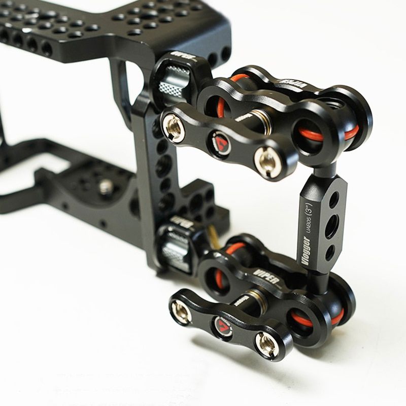 Camera Monitor Dual Ball Head Extension Arm Magic Arm Mount For DSLR Camcorders 360 Degree Rotation Bracket Butterfly Clamp