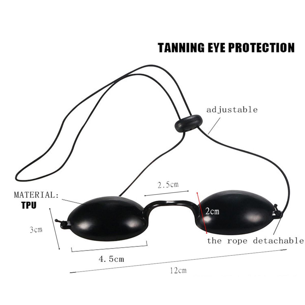 Flexible Tanning Bed Goggles Eye Protection UV Glasses Portable Black Glasses Protective Eye Mask Eyeshield