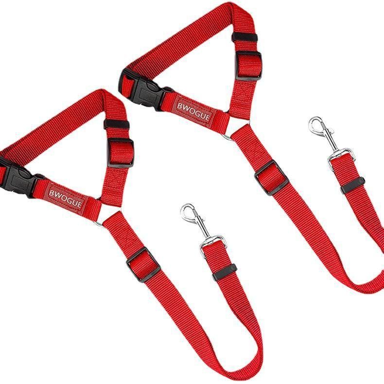 Pet car traction rope adjustable safety rope with dog ride car traction rope to prevent running around black Vehicle traction belt-2.5cm*total length 105cm (single piece)