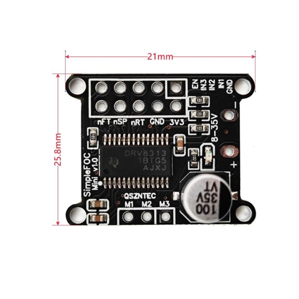 DC Motor Driver Board SVPWMSPWM Control Algorithm for FOC Control Driver of SimpleFOCMinifor DRV8313 Driver