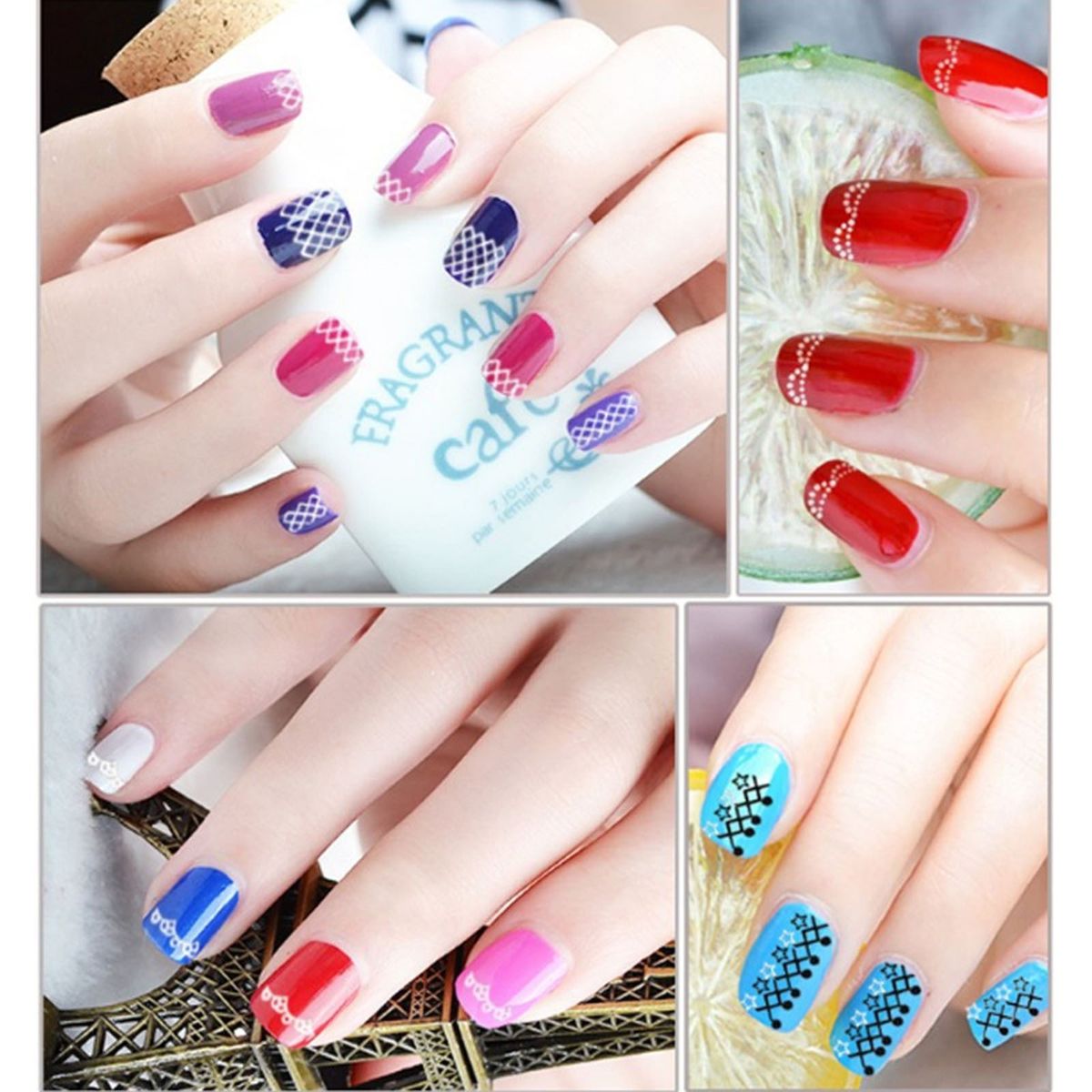 30 Sheets 3D Nail Art Stickers Lace Nail Decals