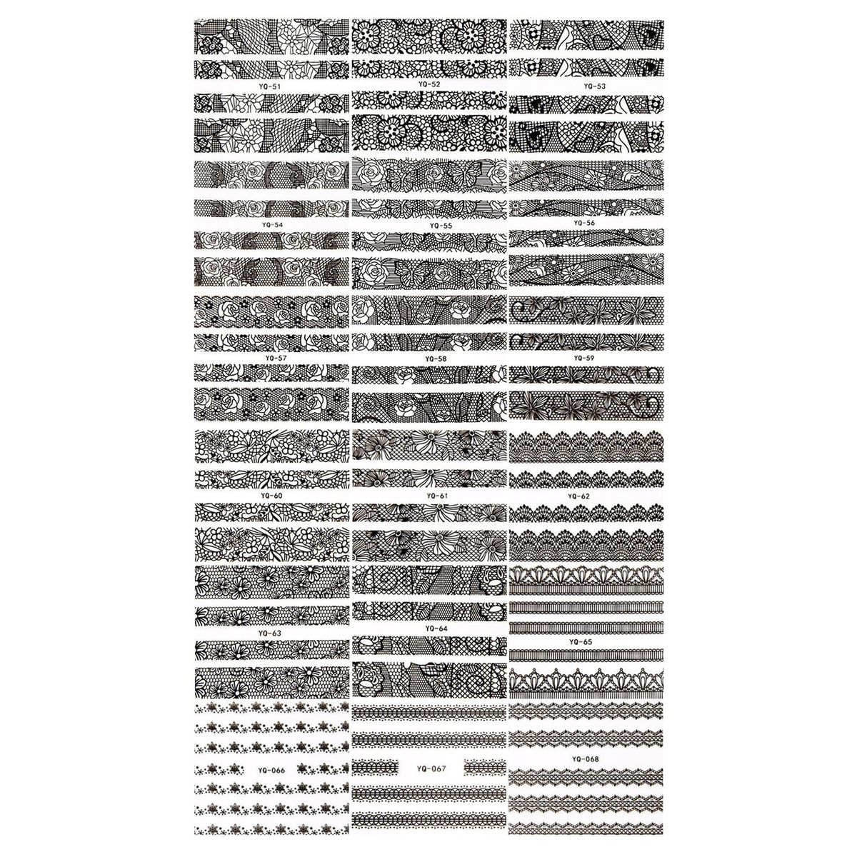 30 Sheets 3D Nail Art Stickers Lace Nail Decals