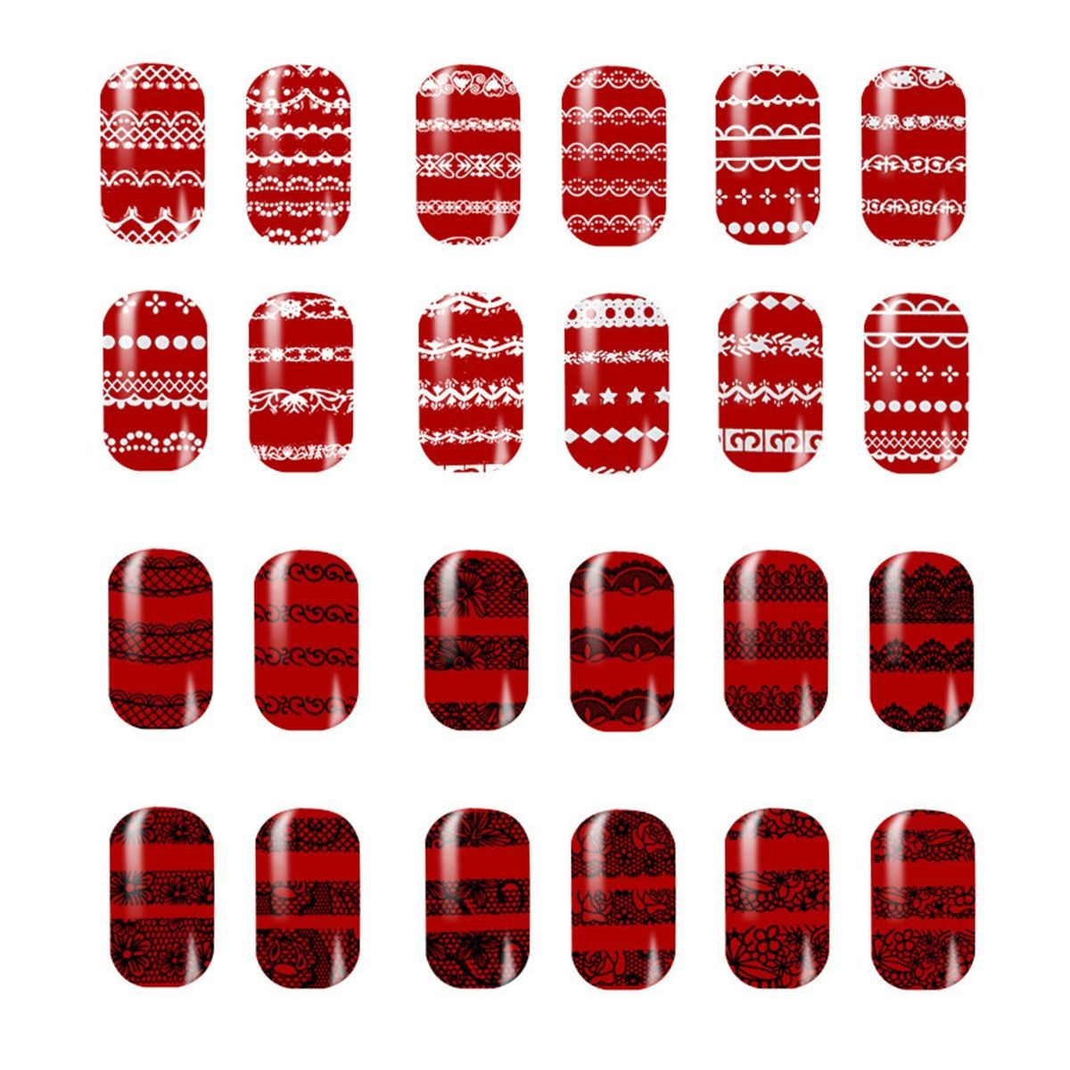30 Sheets 3D Nail Art Stickers Lace Nail Decals