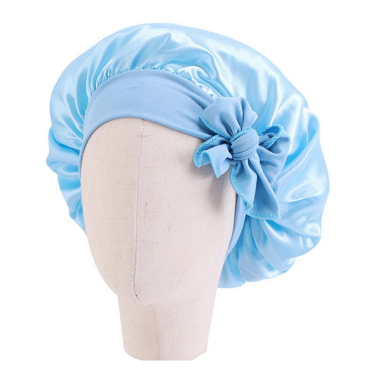 Kids Sleeping Bonnet Hair Care Hat Kids Bonnet Light Blue