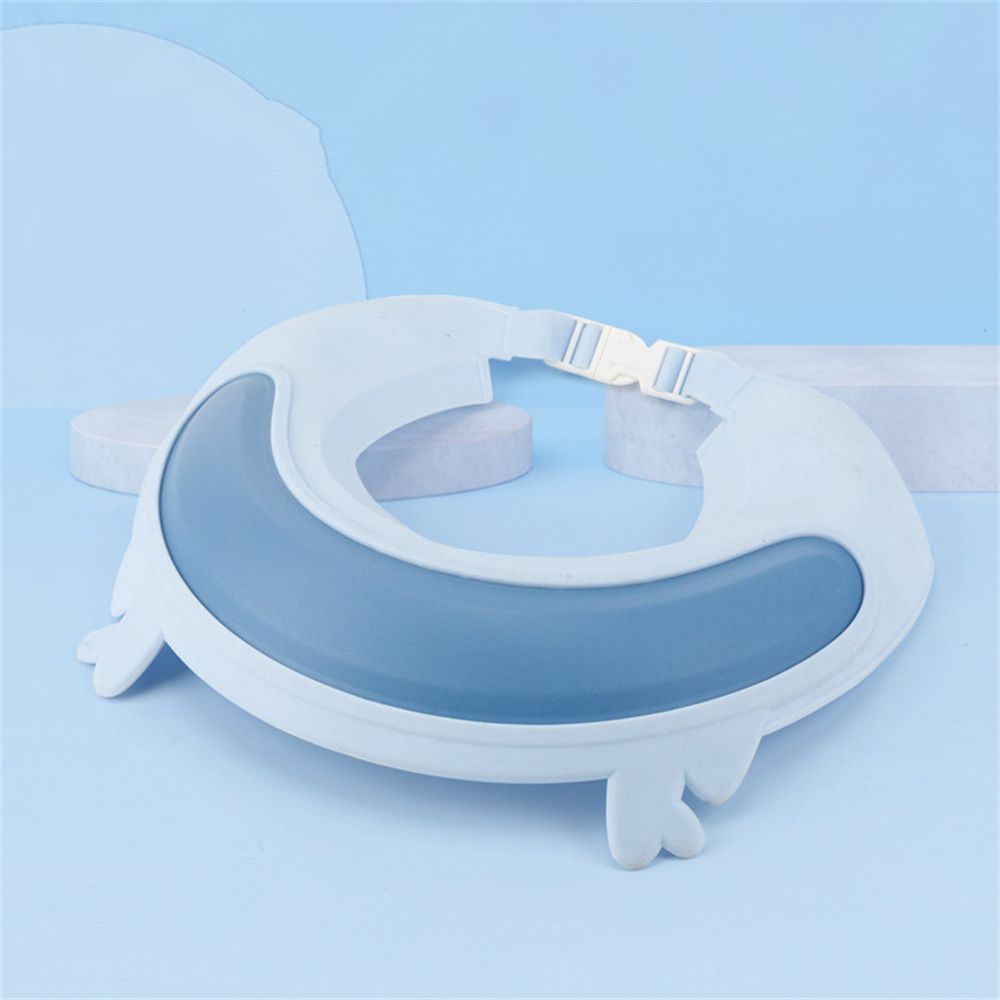 1PC Multi-function Waterproof Baby Shower Caps Convenient Folding Shampoo Hat Widened Brim Wash Hair Shield Boys Girls Baby Tool Blue-A
