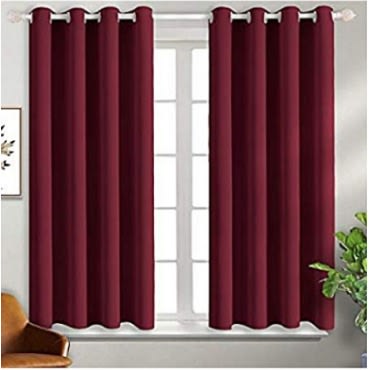 5ft By 5ft Curtain -2 In 1 Set - Wine