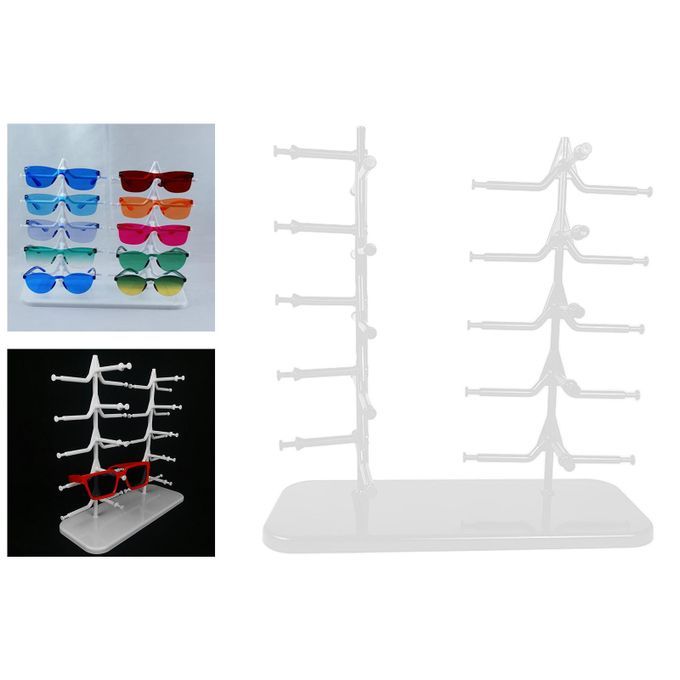 5 Layers Eyeglasses Sunglasses Rack Holder Glasses Display Stand White