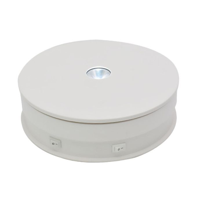 Unique Rotating Electric LED Display Stand Base Jewelry 20cm White