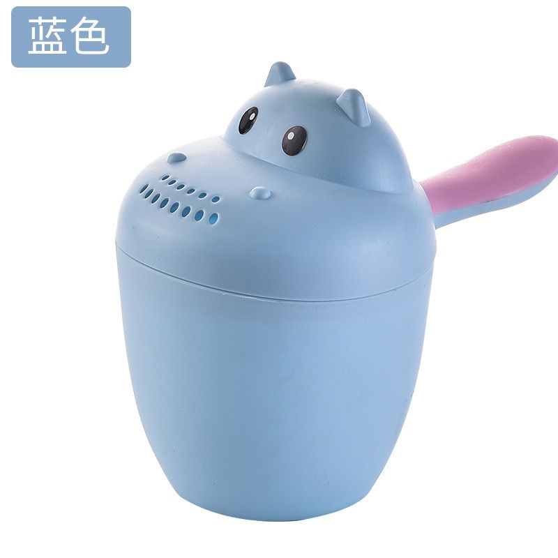 Cute Cartoon Baby Bath Caps Toddle Shampoo Cup Children Bathing Bailer Baby Shower Spoons Child Washing Hair Cup Kids Bath Tool Blue2