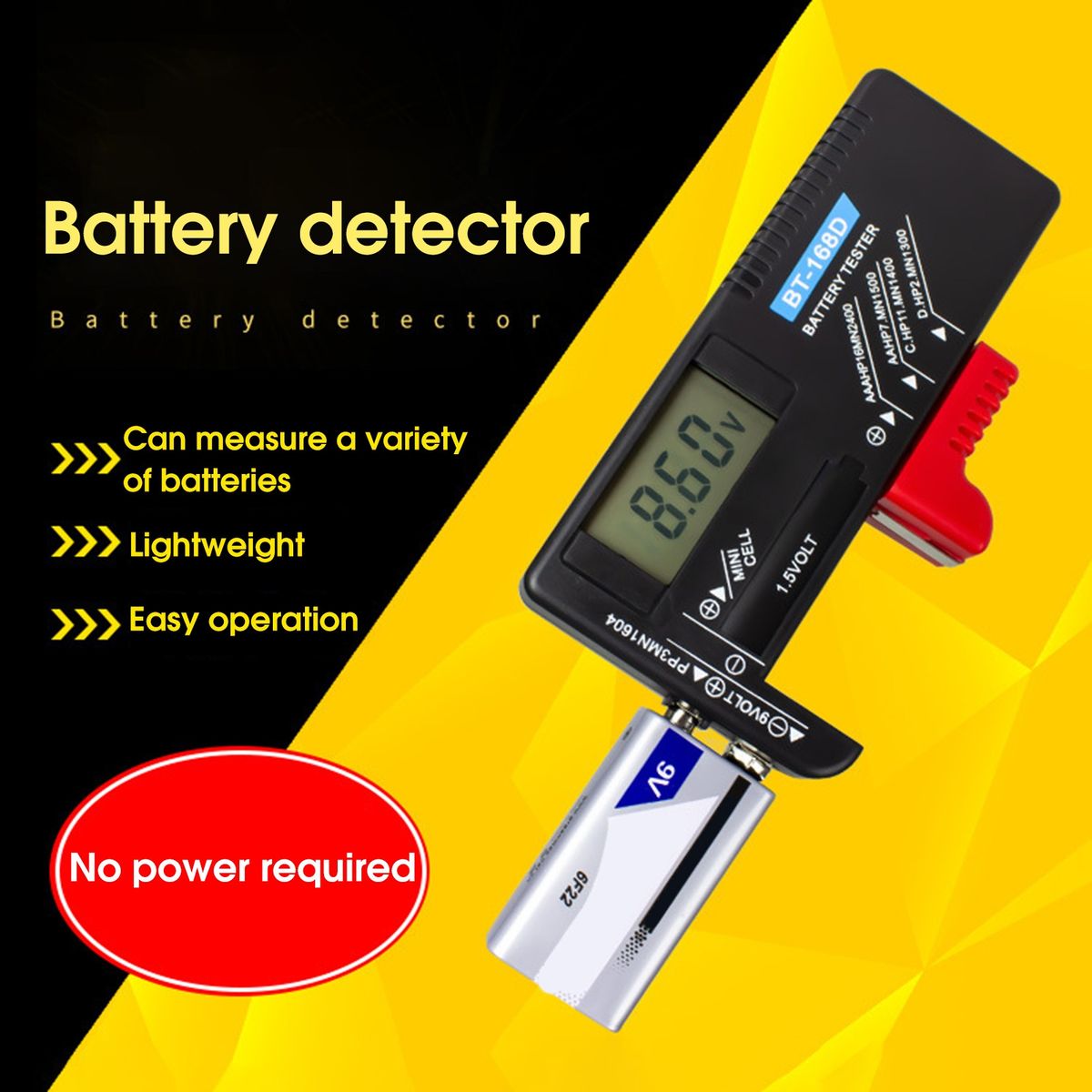 Small Battery Tester   Quick Testing Small Black