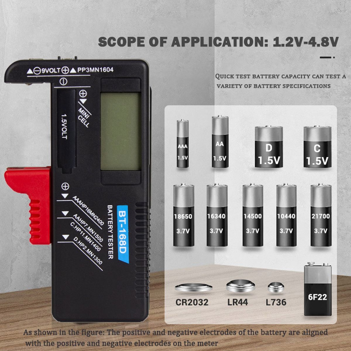 Small Battery Tester   Quick Testing Small Black