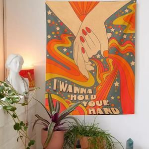 100*150CM Vintage Rainbow Tapestry Wall Hanging Retro Style Sun Trippy Aesthetic Room Decor Home Living Room Bedroom Boho Wall Art Decor