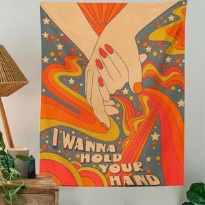 100*150CM Vintage Rainbow Tapestry Wall Hanging Retro Style Sun Trippy Aesthetic Room Decor Home Living Room Bedroom Boho Wall Art Decor