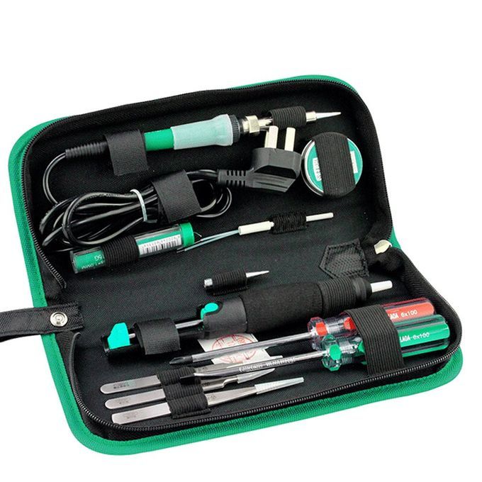 LA101312 12PCS Electric Soldering Iron Set With Screwdrivers Tweezers Tin Wire