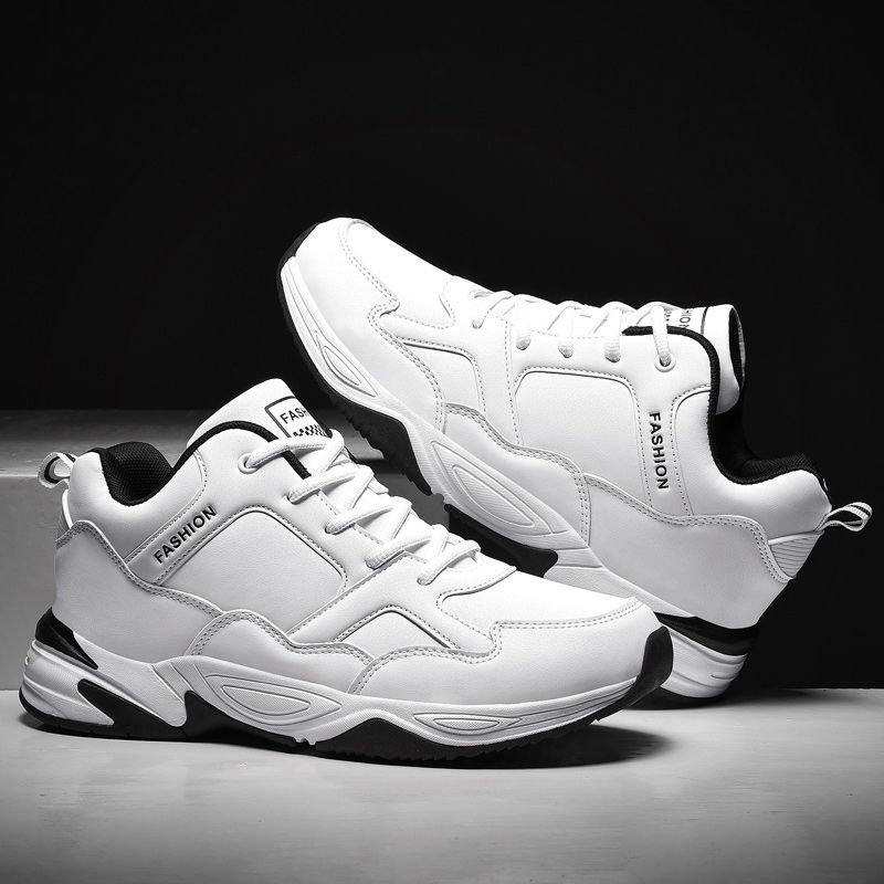 Cool Men's High-top Sneakers Big Size 39-48 Top Quality Height Increase Platform Sneakers Shoes Male Outdoor Anti-Slip Training Sneakers White