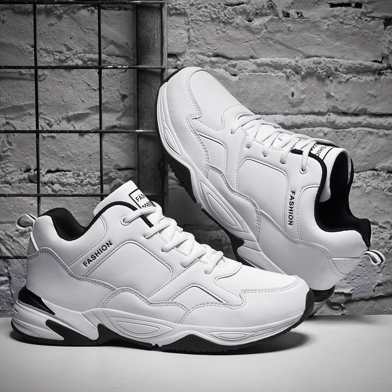 Cool Men's High-top Sneakers Big Size 39-48 Top Quality Height Increase Platform Sneakers Shoes Male Outdoor Anti-Slip Training Sneakers White