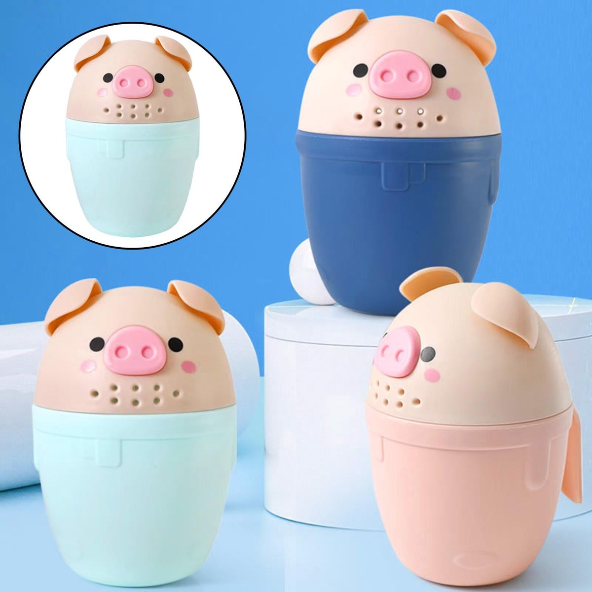 Baby  Cup Cute Multifunction Baby Shower Spoons Bathroom Green