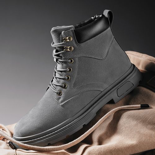 Grey Boots Men Fashion Korean Ankle Boots For Men Trend Outdoor Sneakers Shoes Men Casual High Top Canvas Shoes Men EU 39 -48