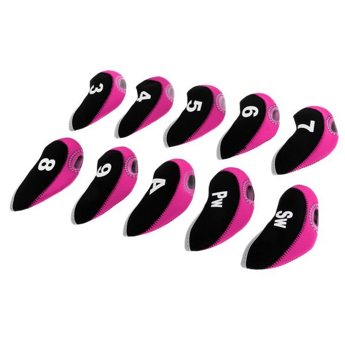 10pcs/pack Golf  Head Wedge  Cover Golf Head Covers Black+Rosy