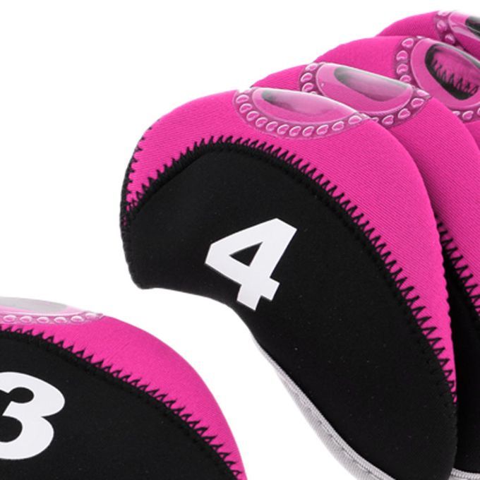 10pcs/pack Golf  Head Wedge  Cover Golf Head Covers Black+Rosy