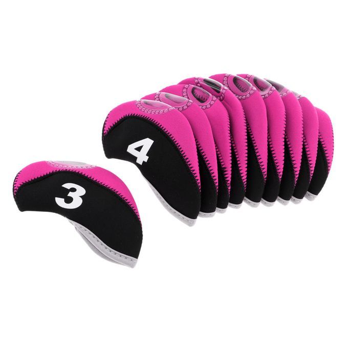 10pcs/pack Golf  Head Wedge  Cover Golf Head Covers Black+Rosy