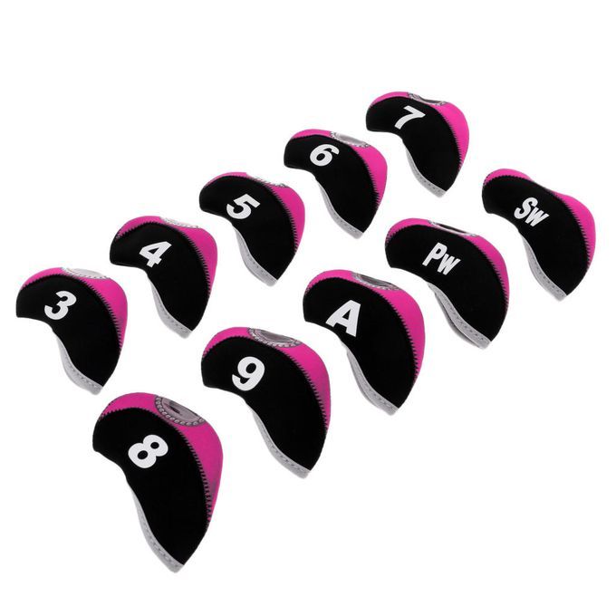 10pcs/pack Golf  Head Wedge  Cover Golf Head Covers Black+Rosy
