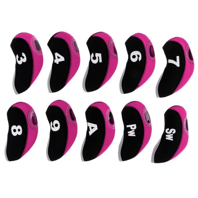 10pcs/pack Golf  Head Wedge  Cover Golf Head Covers Black+Rosy