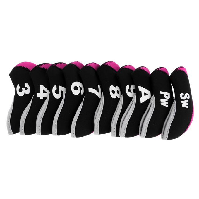10pcs/pack Golf  Head Wedge  Cover Golf Head Covers Black+Rosy