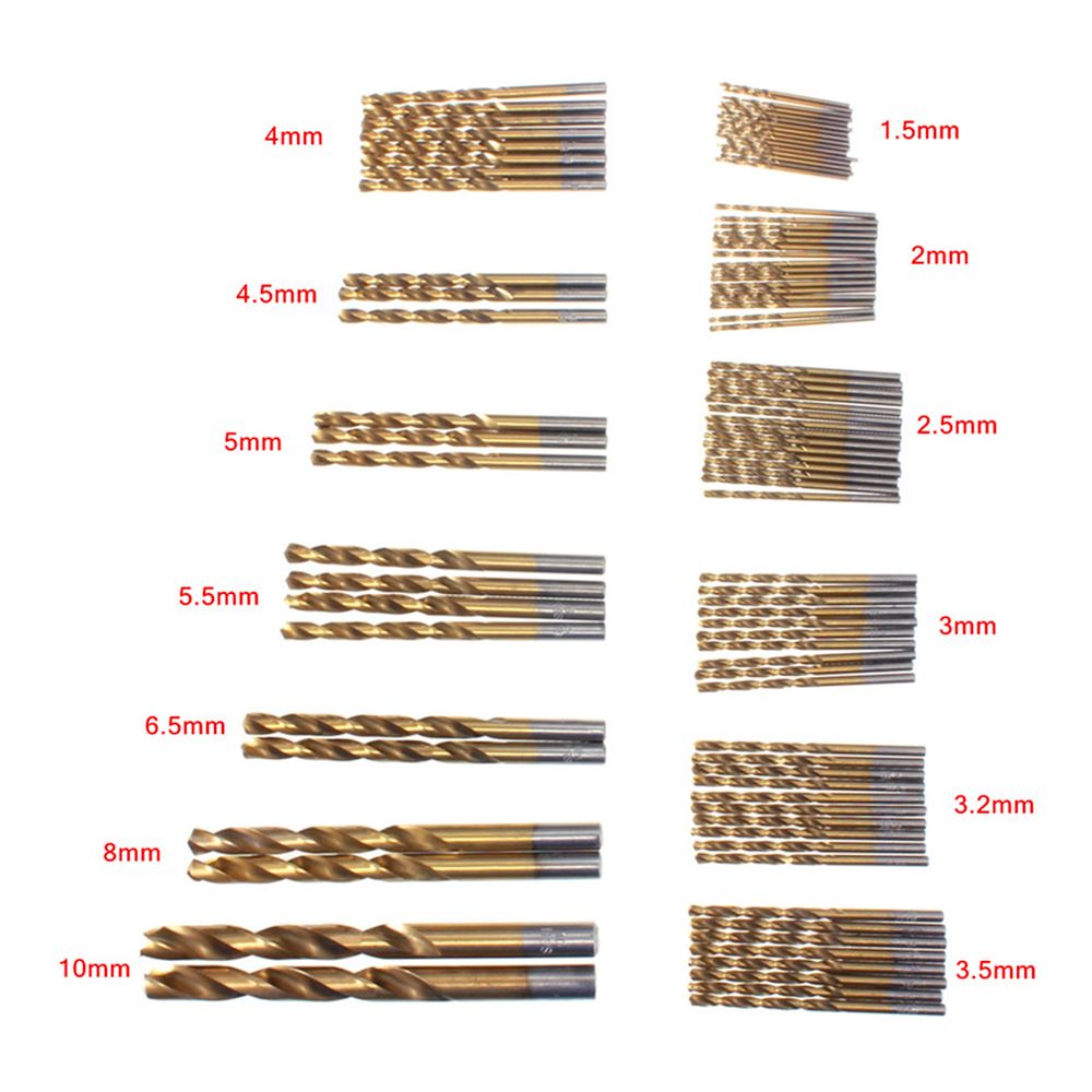 1.5mm-10mm Titanium Coated High-Speed Steel Drilling Bit Set