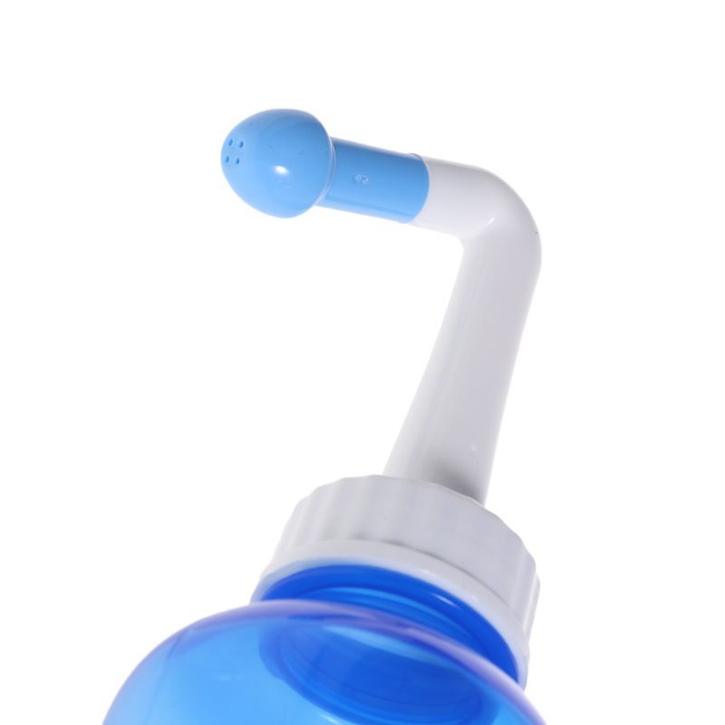 Nose Nasal Wash System Pot Sinus Allergies Relief Rinse Neti Children Adults 500mL Plastic Blue Bottle Equipment Practical