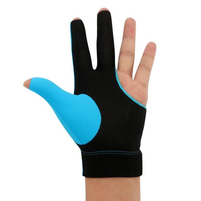 3-Finger Professional Elastic Snooker Pool Billiard Glove For Blue