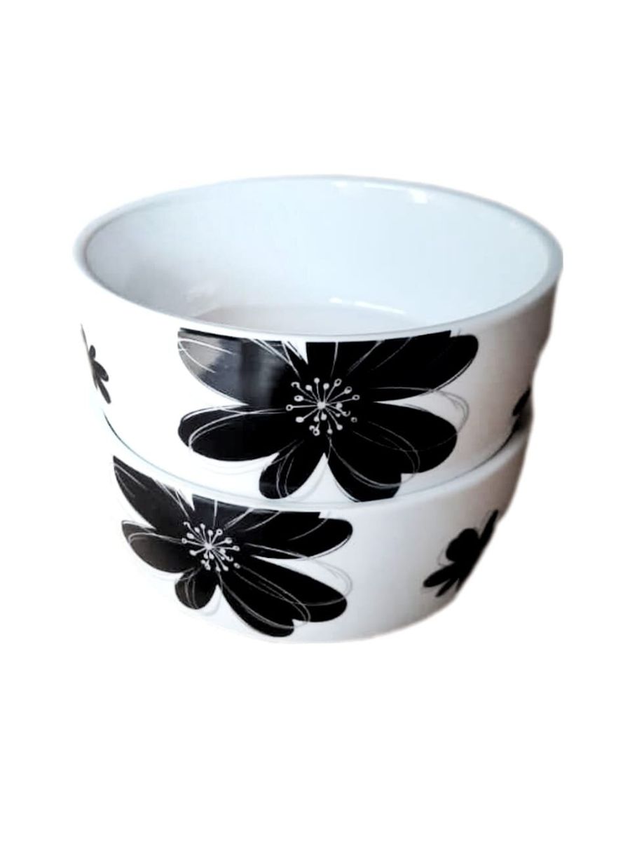 2 Flowers Pattern Cereal Or Soup Bowls